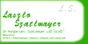 laszlo szatlmayer business card